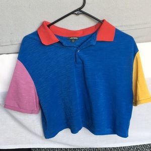 Cropped collard shirt